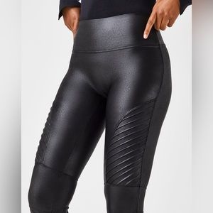 Spanx Faux Leather Moto Leggings Small